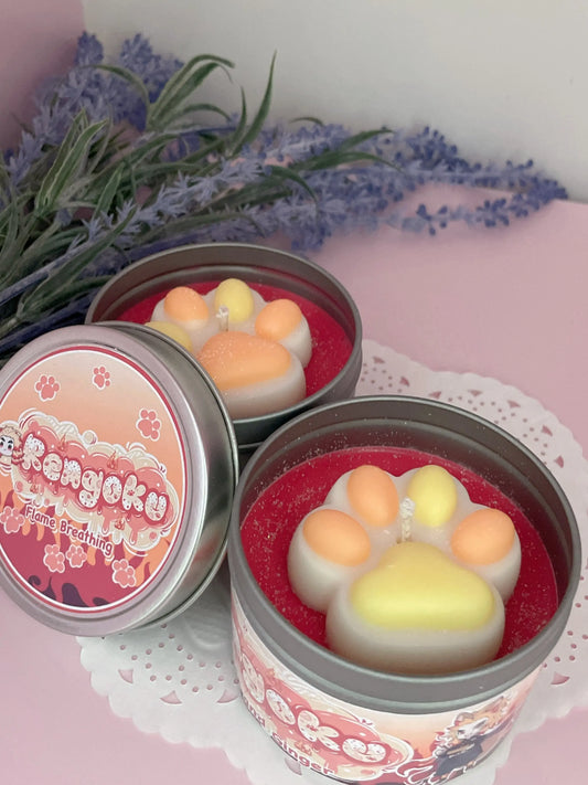 Rengoku Kitten Slayer Inspired Coconut Soy Wax Candle | Flame Breathing Milky Paw Scents