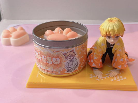 Zenitsu Kitten Slayer Inspired Coconut Soy Wax Candle | Thunder Breathing Milky Paw Scents