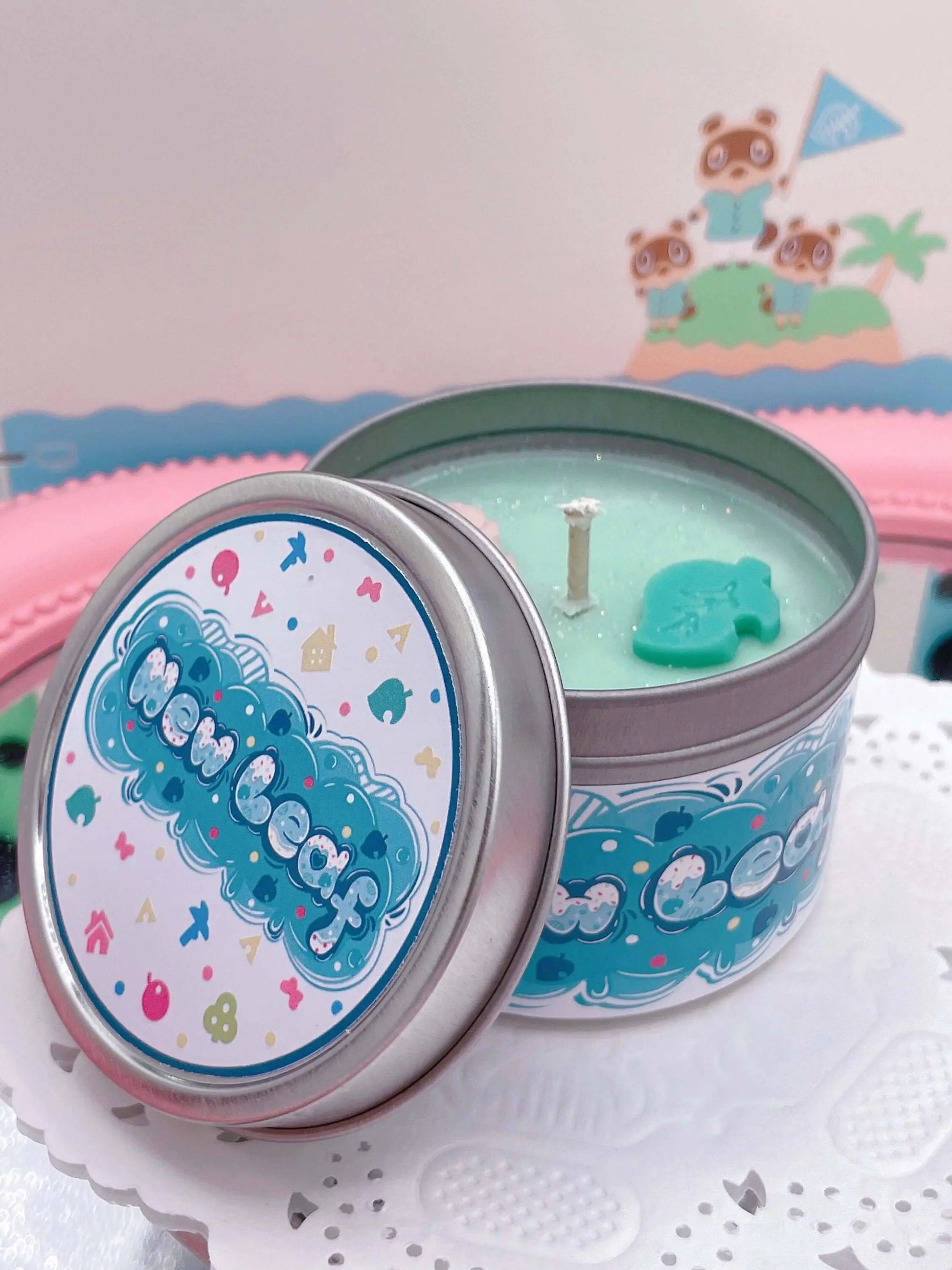 Animal Crossing Inspired Coconut Soy Wax Candle | New Leaf Milky Paw Scents