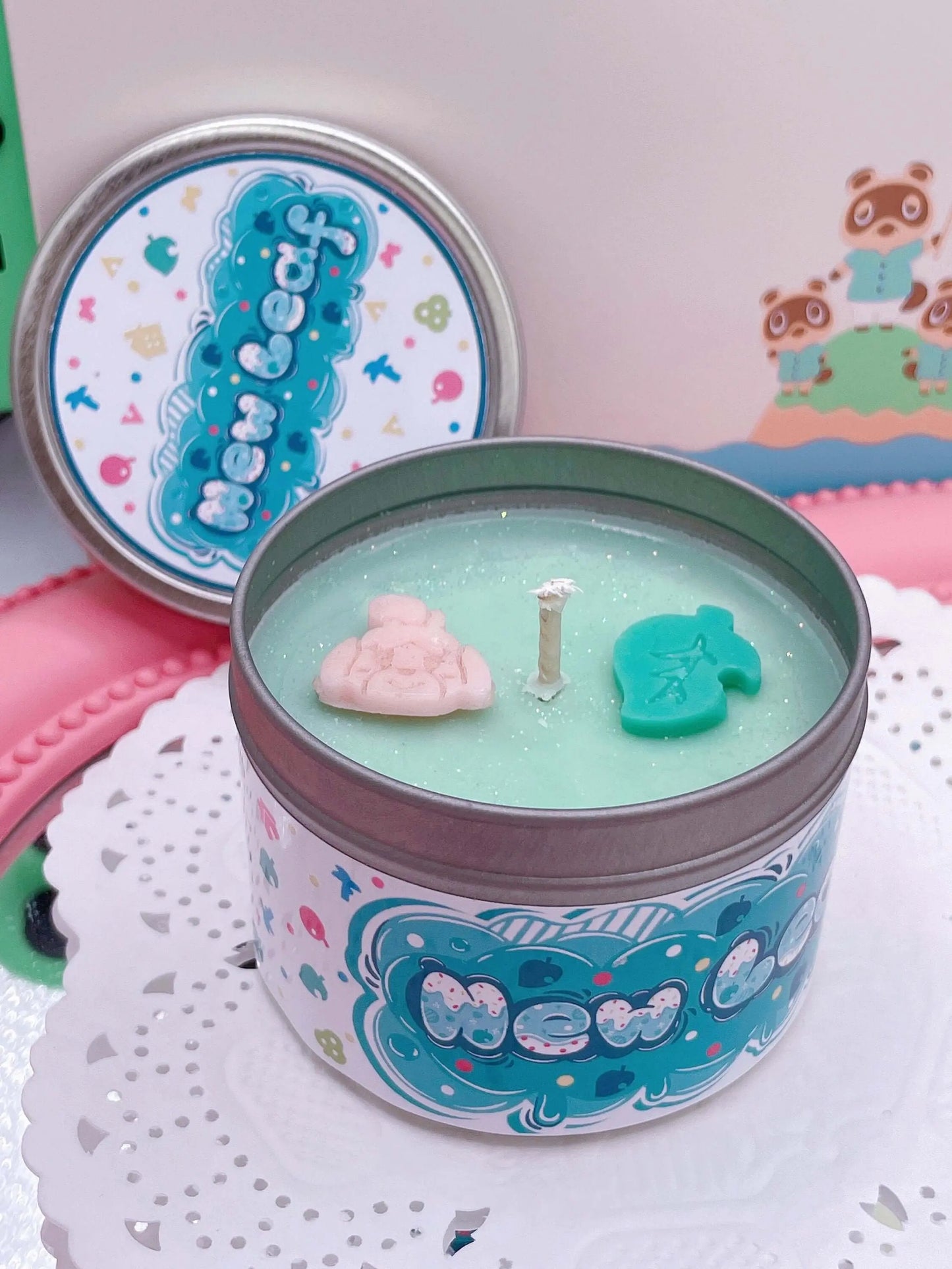 Animal Crossing Inspired Coconut Soy Wax Candle | New Leaf Milky Paw Scents