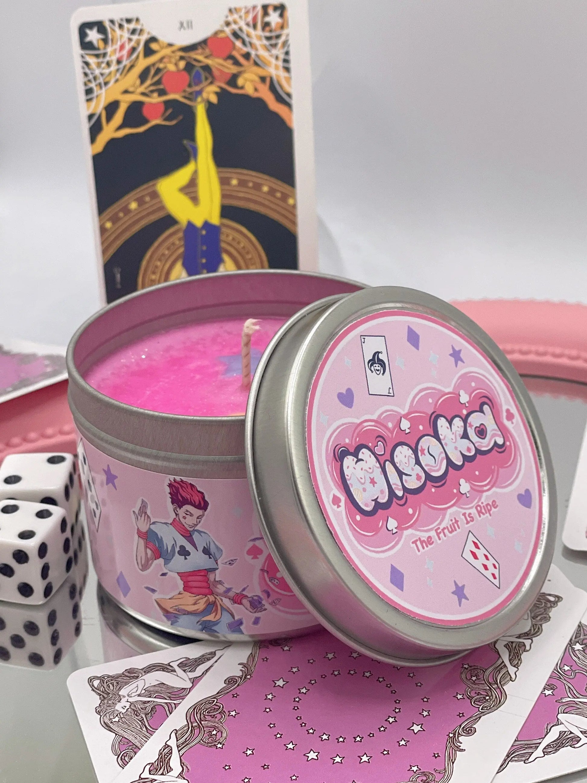 Hisoka Inspired Coconut Soy Wax Candle | The Fruit Is Ripe Milky Paw Scents