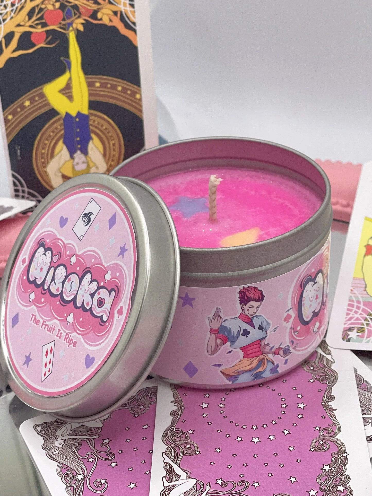 Hisoka Inspired Coconut Soy Wax Candle | The Fruit Is Ripe Milky Paw Scents