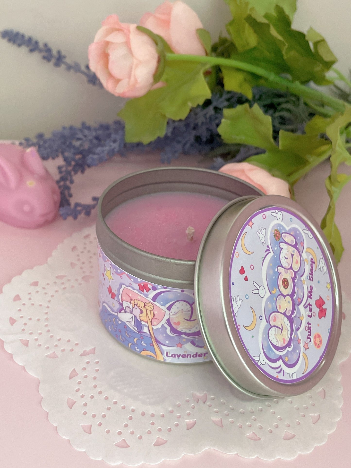 Usagi Sailor Moon Inspired Coconut Soy Wax Candle | Just Let Me Sleep Milky Paw Scents