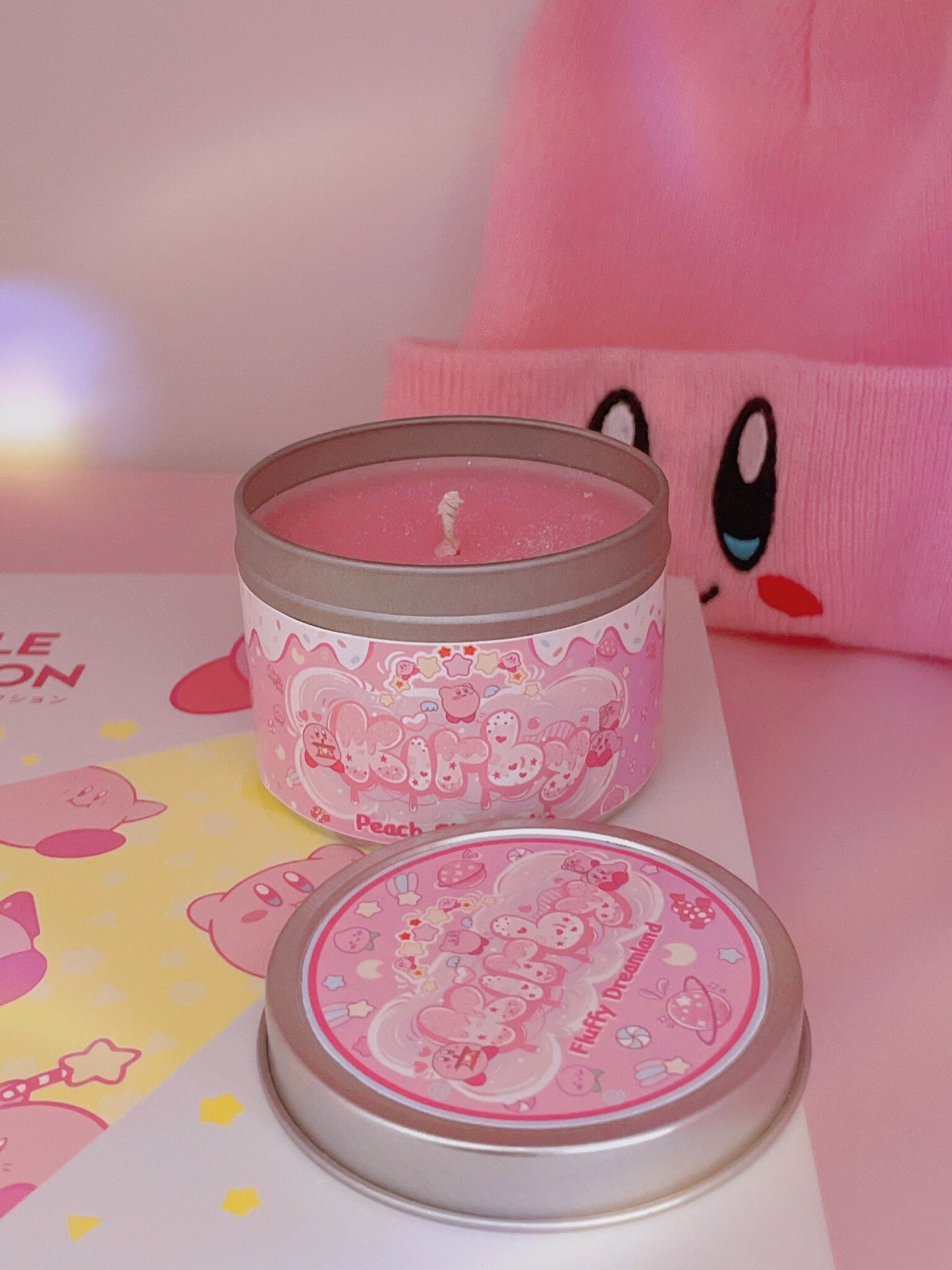 Kirby Inspired Coconut Soy Wax Candle | Fluffy Dreamland Milky Paw Scents