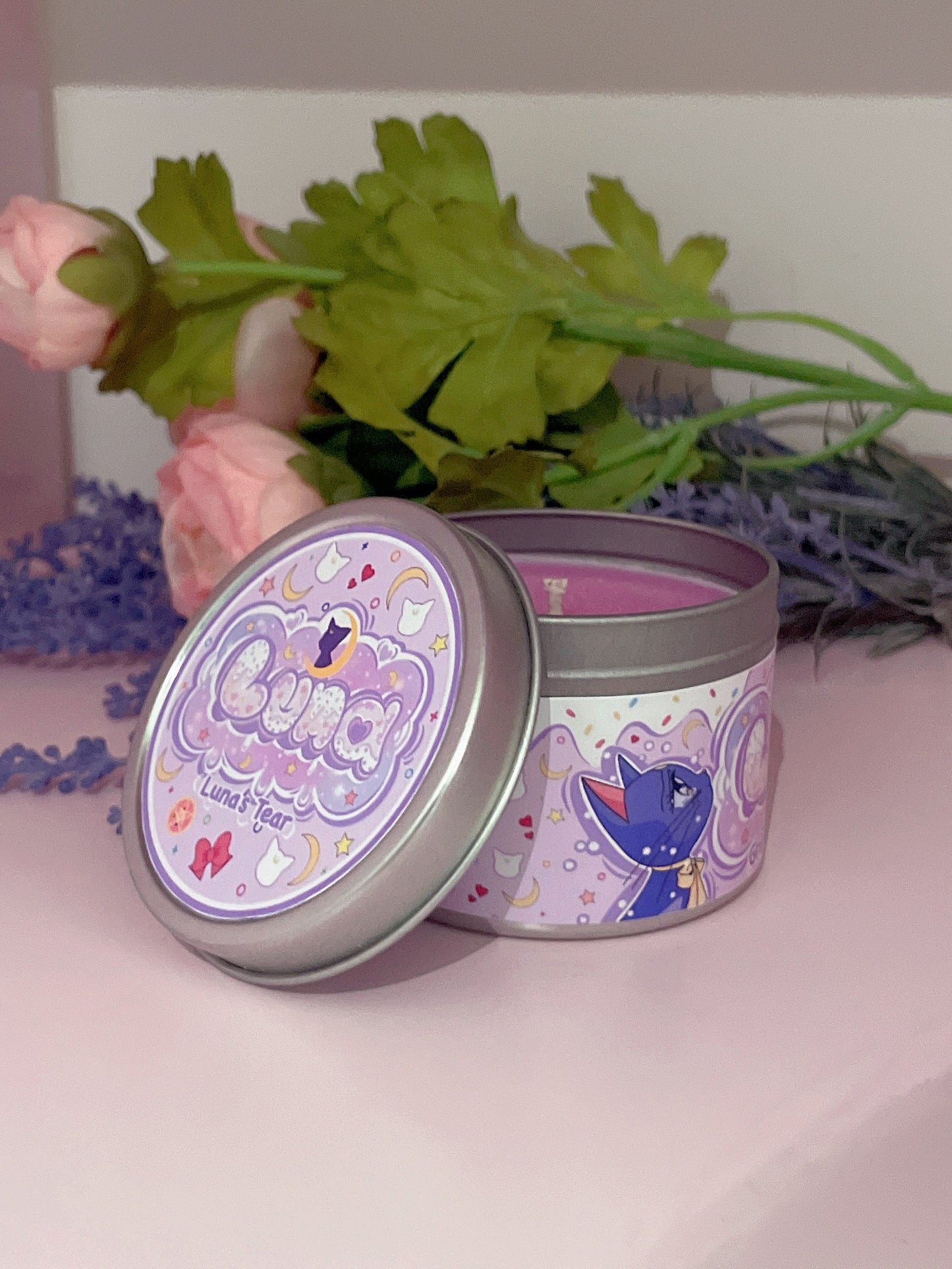 Luna Sailor Moon Inspired Coconut Soy Wax Candle | Luna's Tear Milky Paw Scents