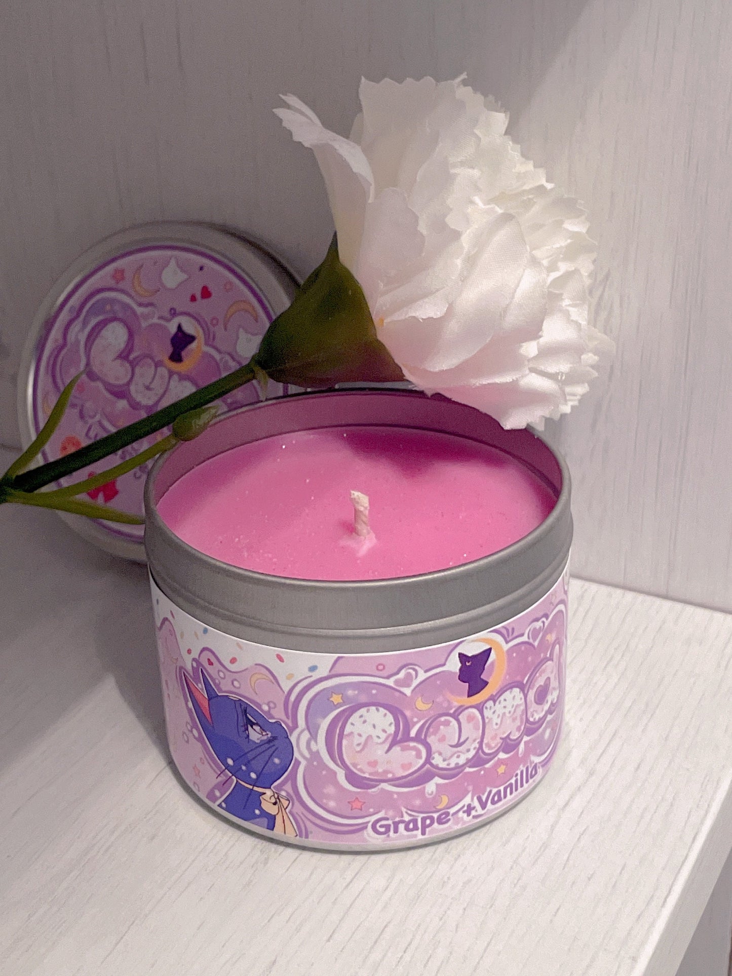 Luna Sailor Moon Inspired Coconut Soy Wax Candle | Luna's Tear Milky Paw Scents