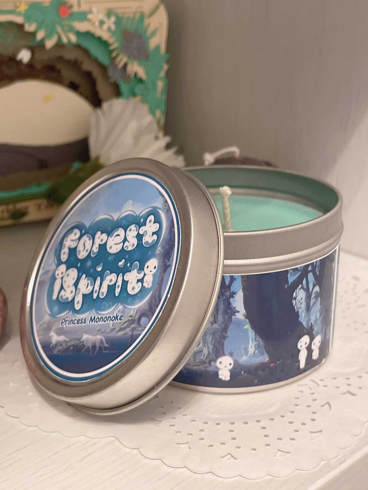 Forest Spirit Inspired Coconut Soy Wax Candle | Princess Mononoke Milky Paw Scents