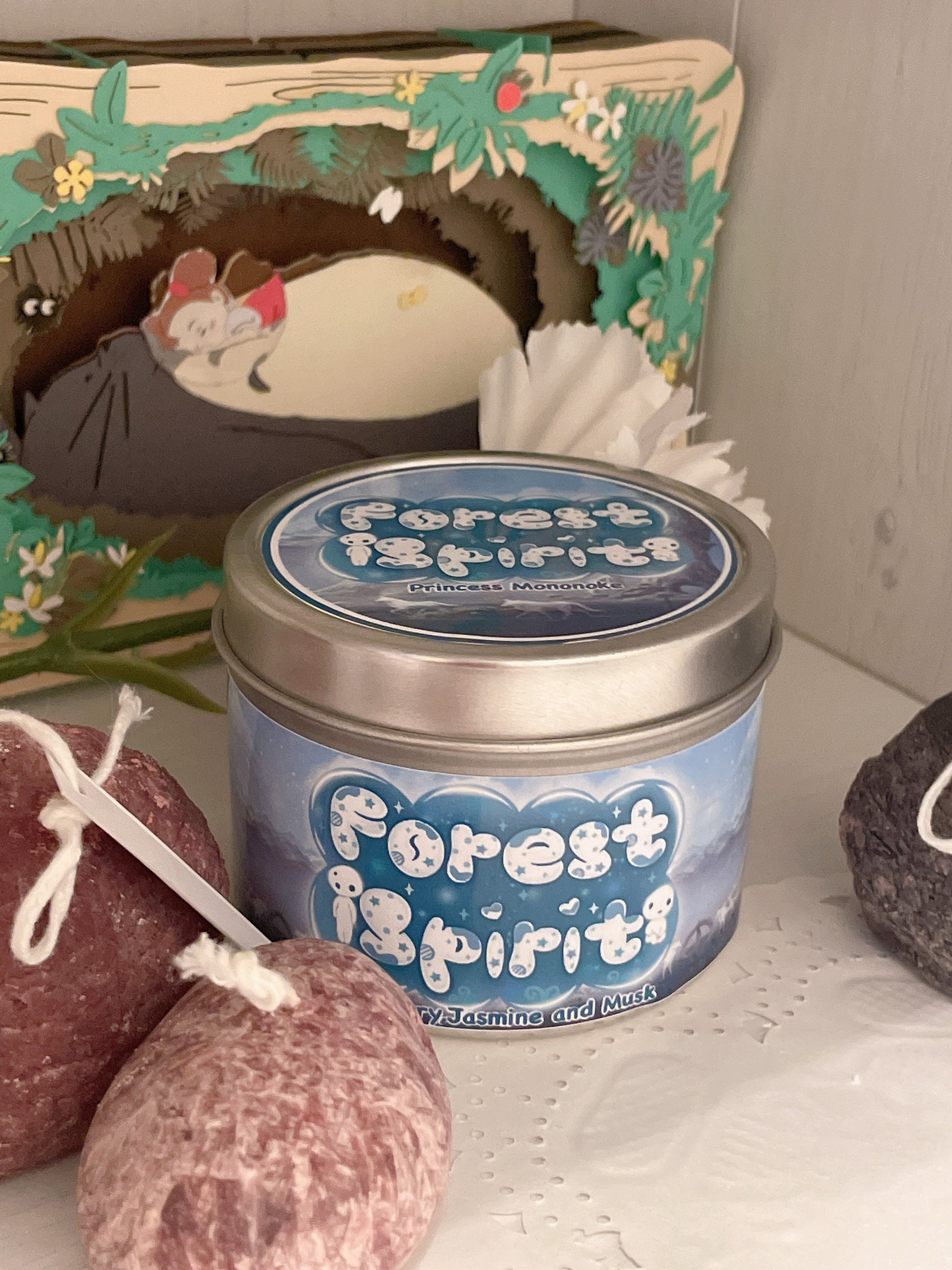 Forest Spirit Inspired Coconut Soy Wax Candle | Princess Mononoke Milky Paw Scents