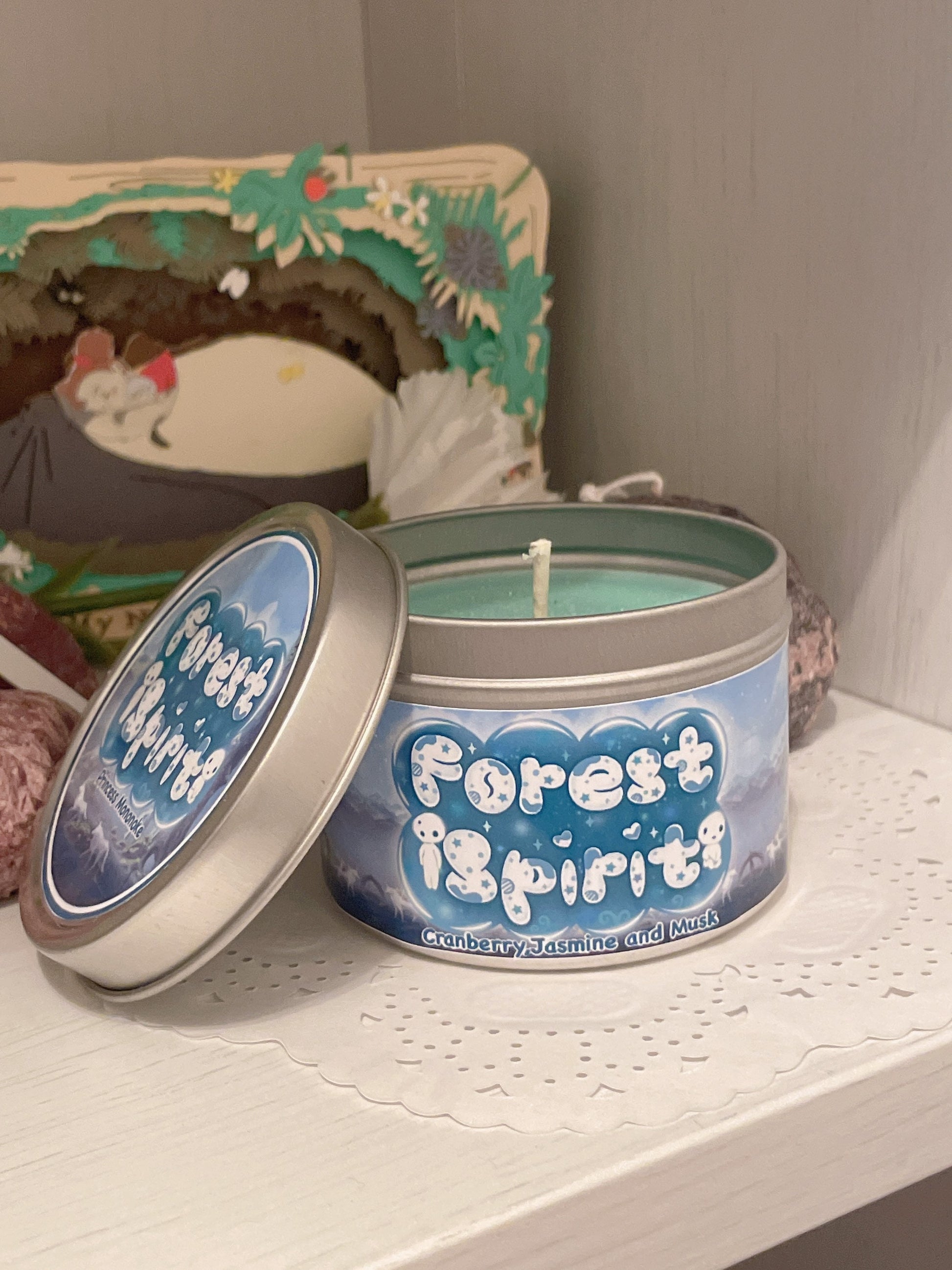 Forest Spirit Inspired Coconut Soy Wax Candle | Princess Mononoke Milky Paw Scents