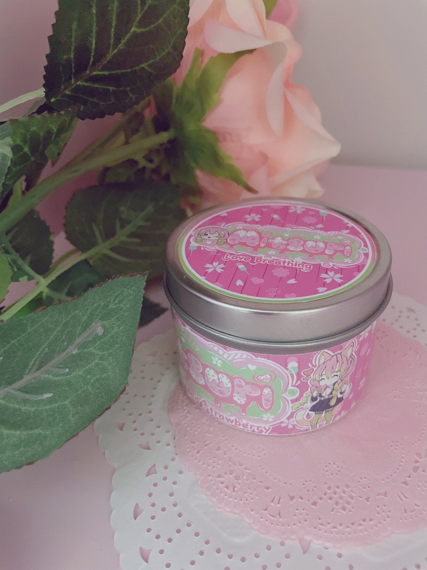 Mitsuri Kitten Slayer Inspired Coconut Soy Wax Candle | Love Breathing Milky Paw Scents