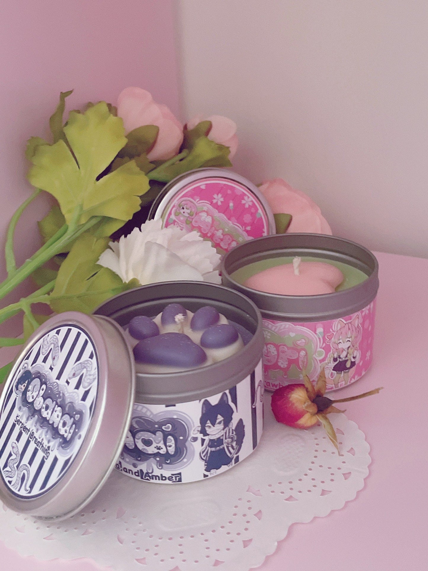 Mitsuri Kitten Slayer Inspired Coconut Soy Wax Candle | Love Breathing Milky Paw Scents