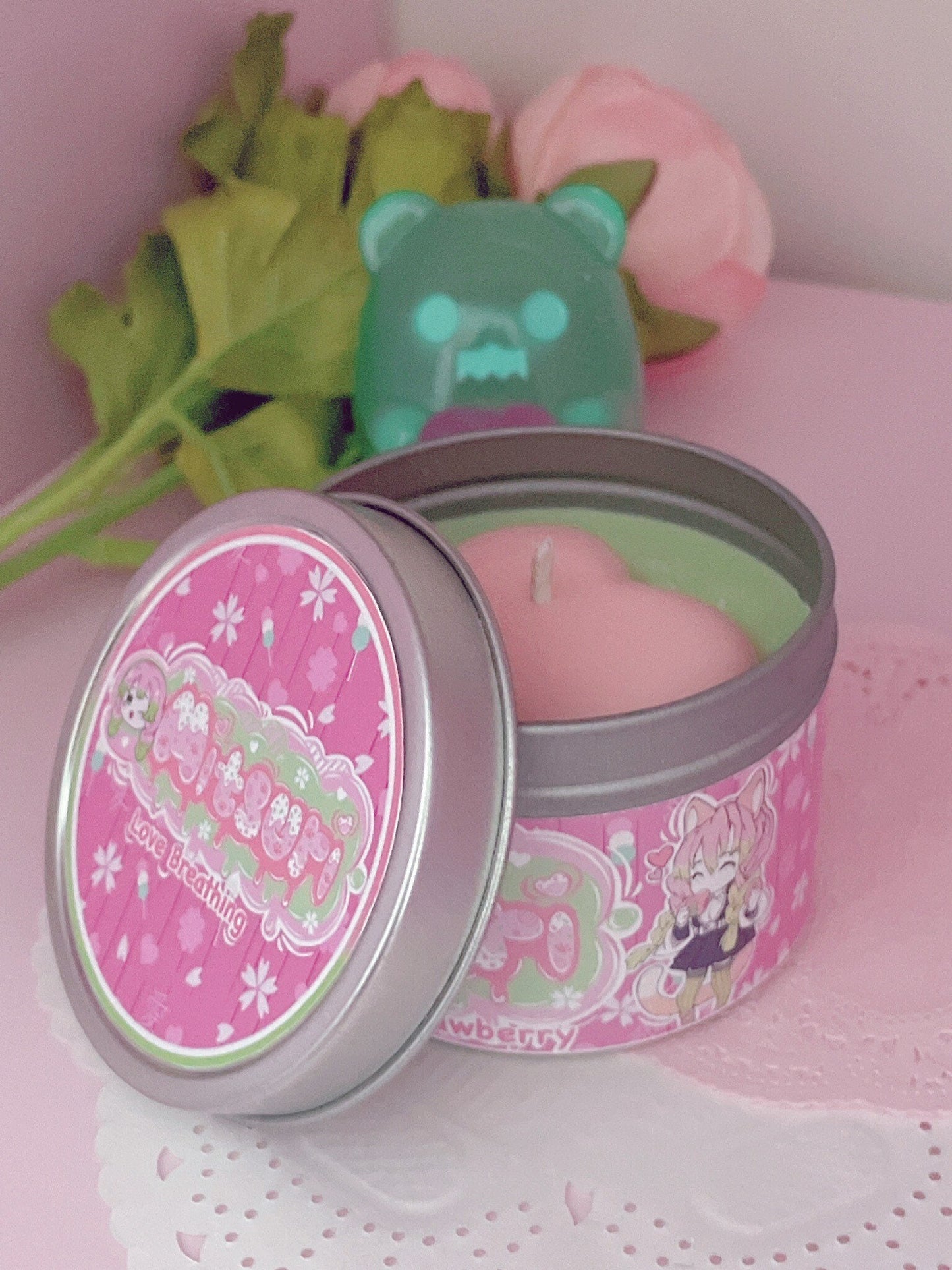 Mitsuri Kitten Slayer Inspired Coconut Soy Wax Candle | Love Breathing Milky Paw Scents