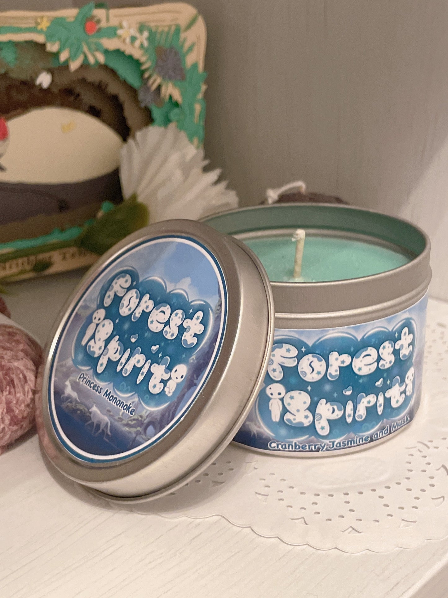 Forest Spirit Inspired Coconut Soy Wax Candle | Princess Mononoke Milky Paw Scents