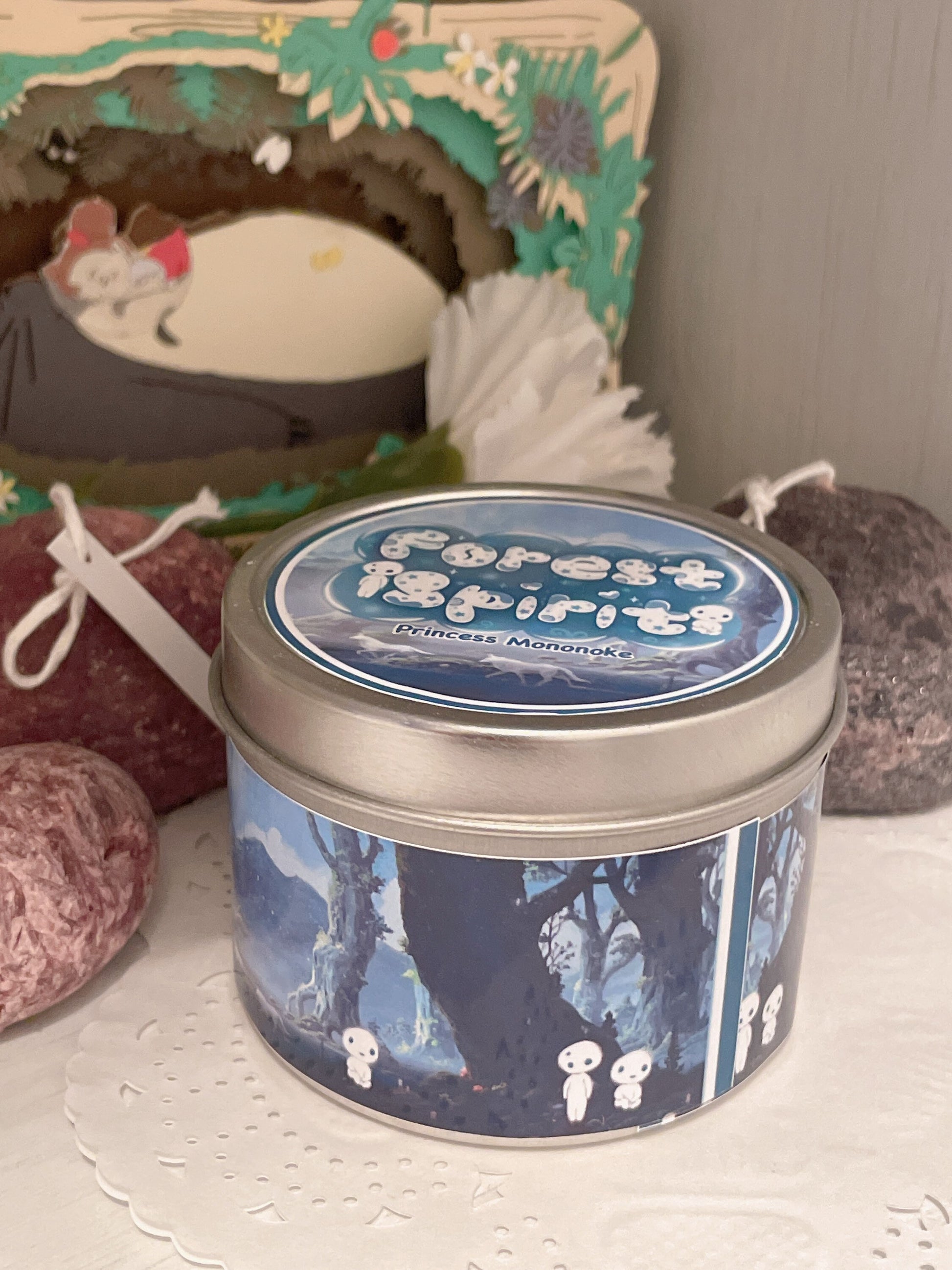 Forest Spirit Inspired Coconut Soy Wax Candle | Princess Mononoke Milky Paw Scents