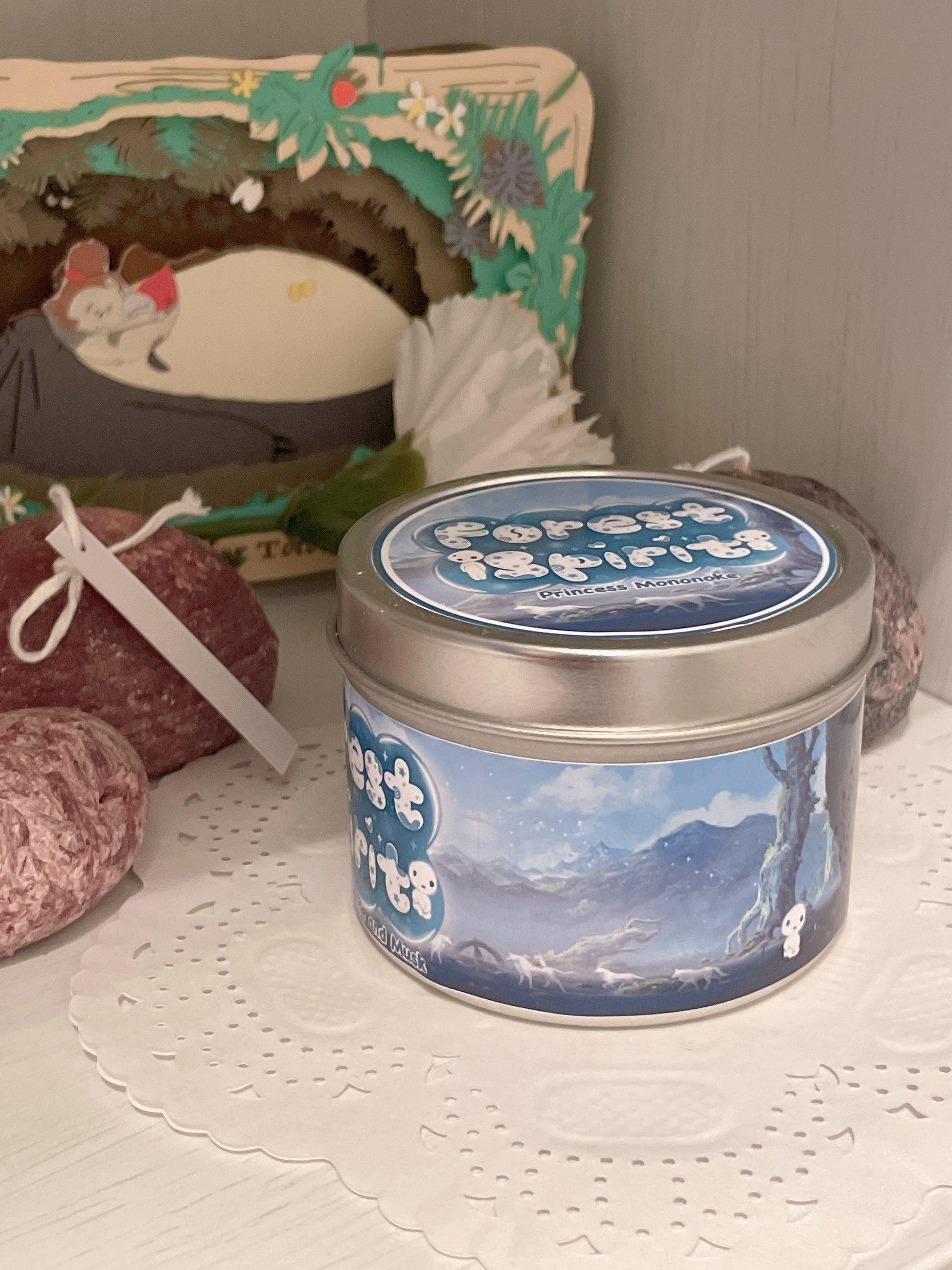 Forest Spirit Inspired Coconut Soy Wax Candle | Princess Mononoke Milky Paw Scents