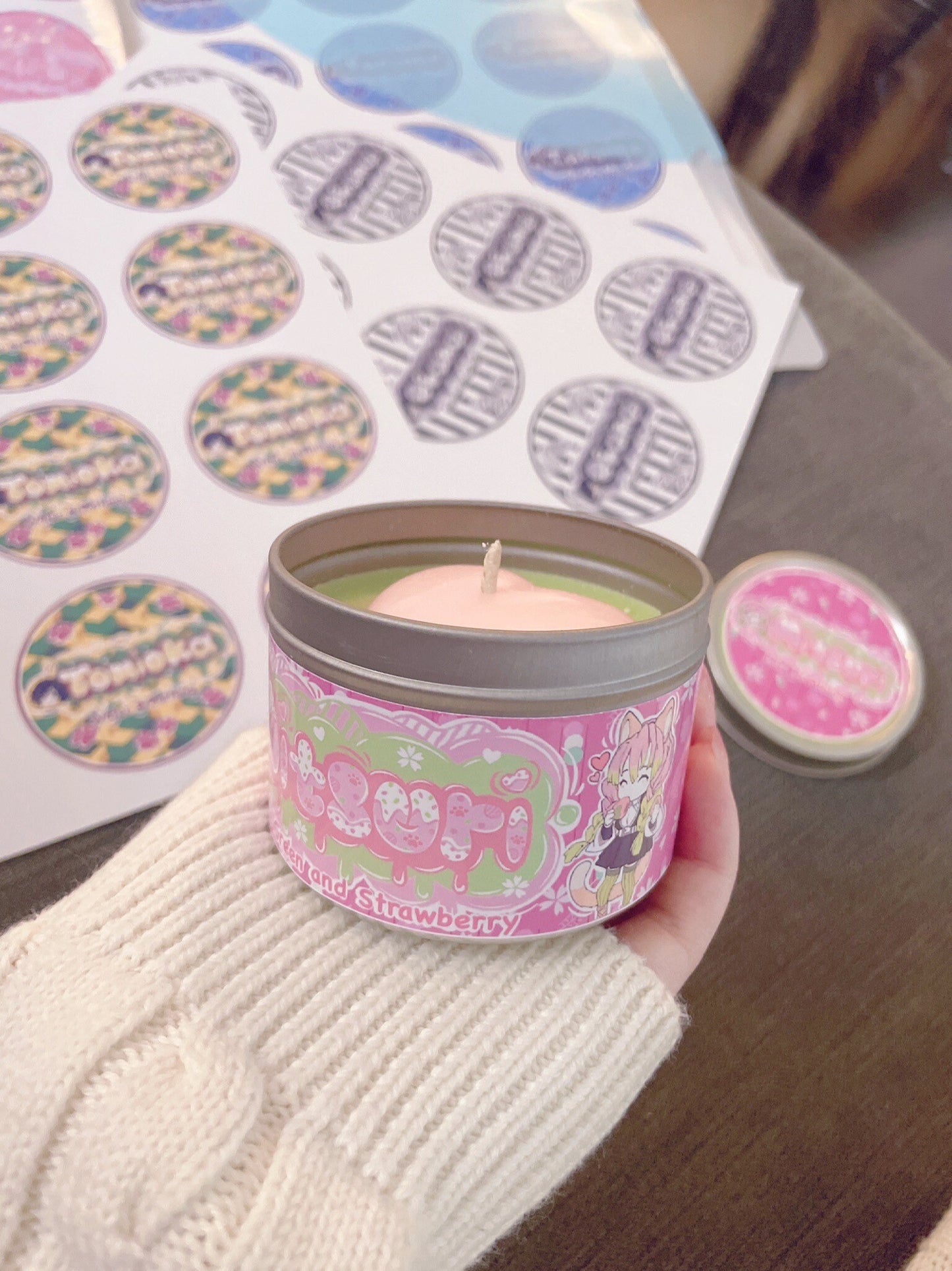 Mitsuri Kitten Slayer Inspired Coconut Soy Wax Candle | Love Breathing Milky Paw Scents