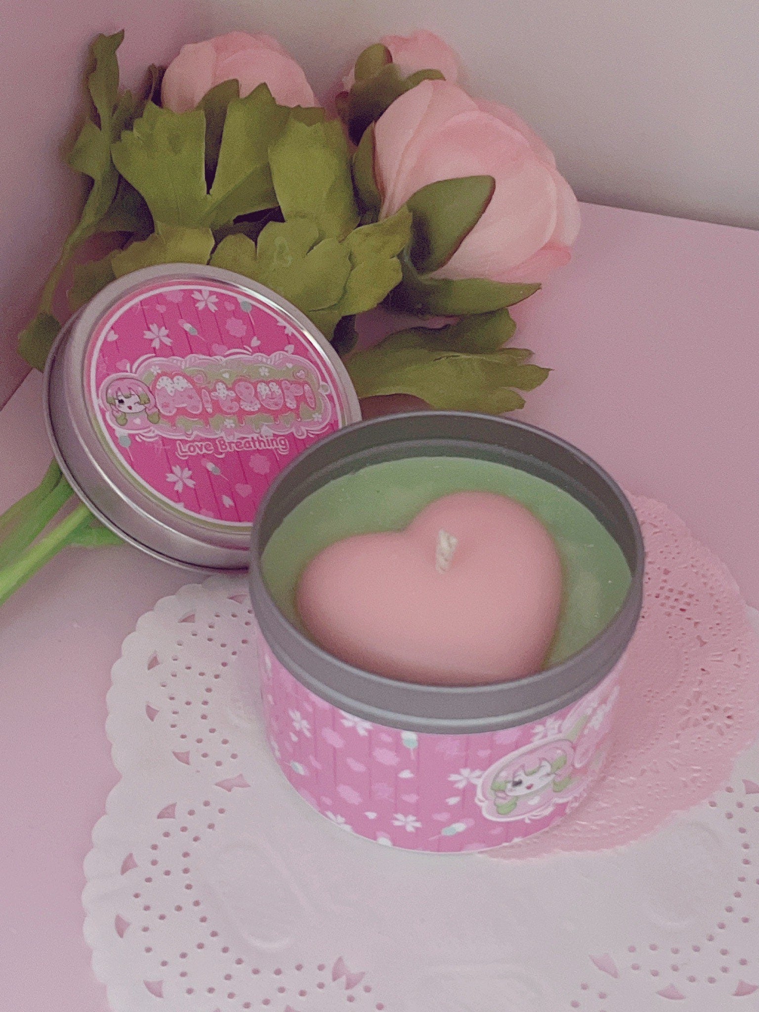 Mitsuri Kitten Slayer Inspired Coconut Soy Wax Candle | Love Breathing Milky Paw Scents