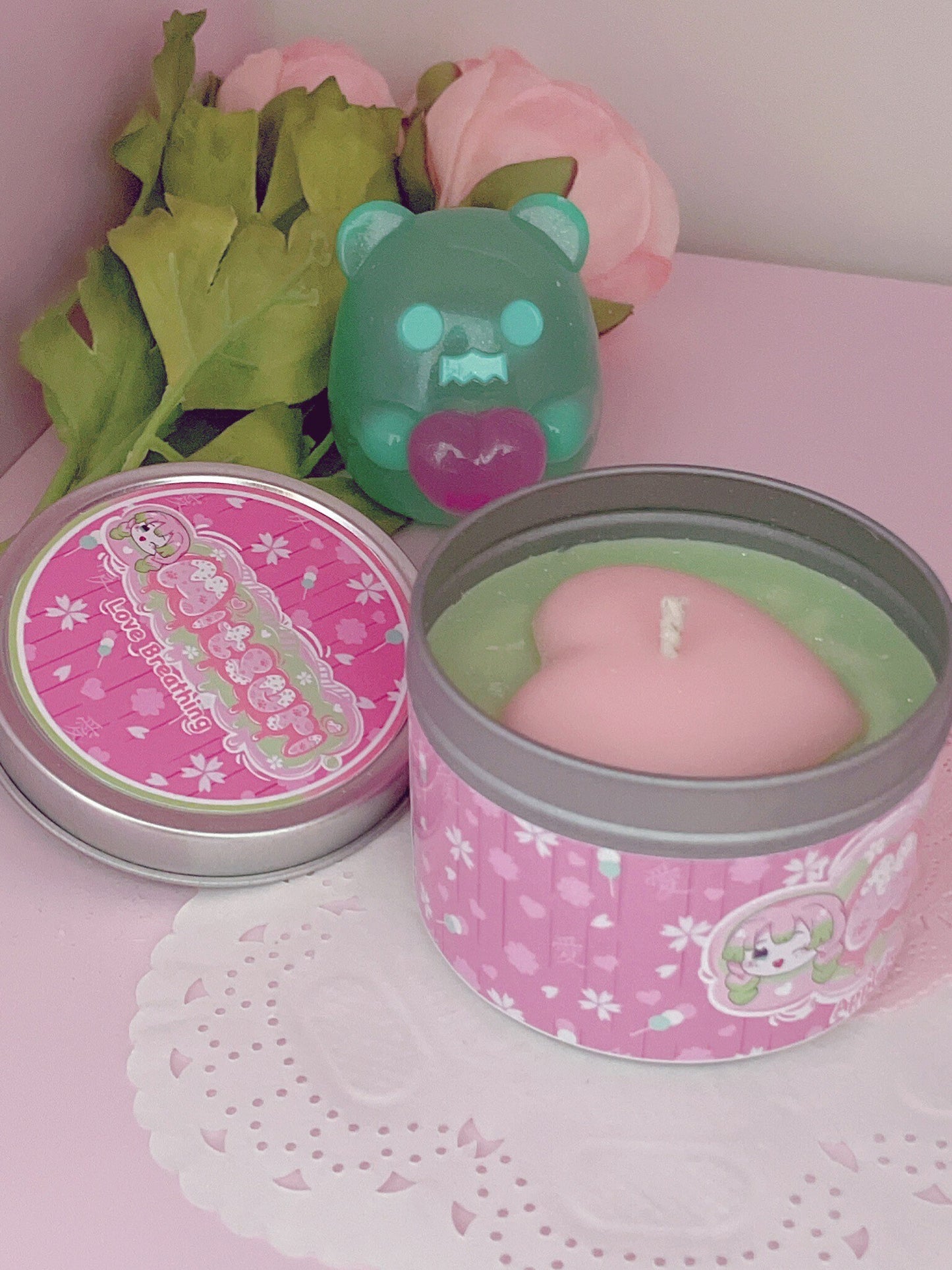 Mitsuri Kitten Slayer Inspired Coconut Soy Wax Candle | Love Breathing Milky Paw Scents