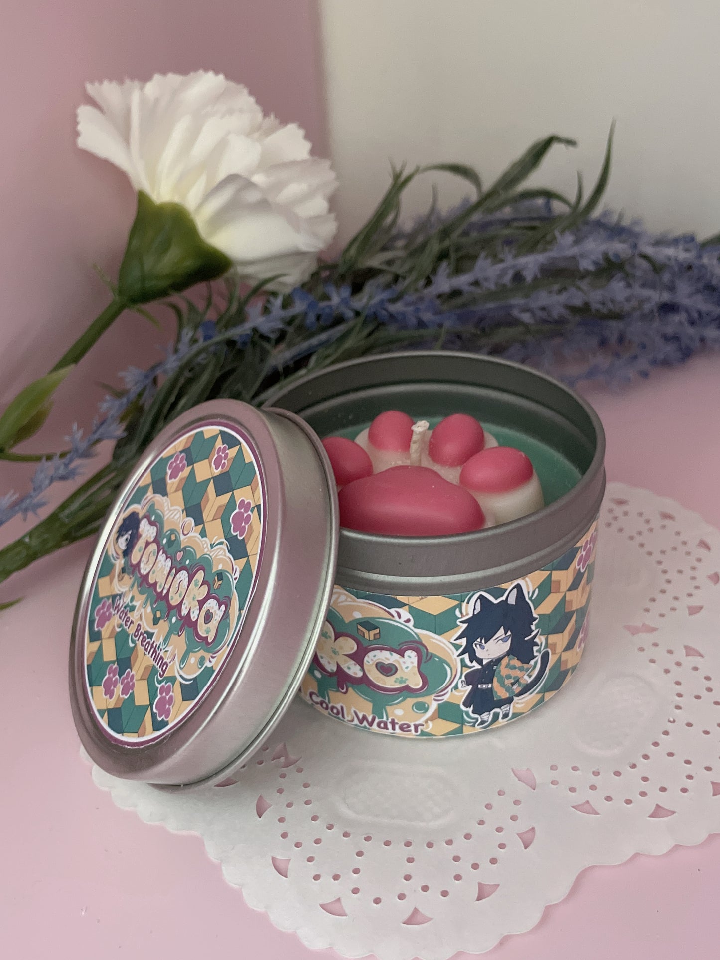 Tomioka Kitten Slayer Inspired Coconut Soy Wax Candle | Water Breathing Milky Paw Scents